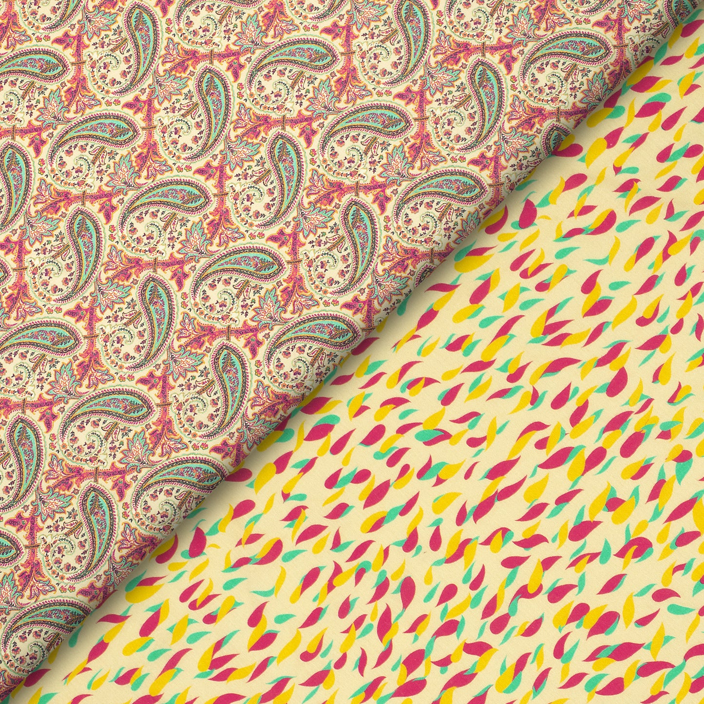 Stylish Colorful Abstract Leaf Pattern Digital Print Cotton Cambric Fabric