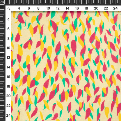 Stylish Colorful Abstract Leaf Pattern Digital Print Cotton Cambric Fabric