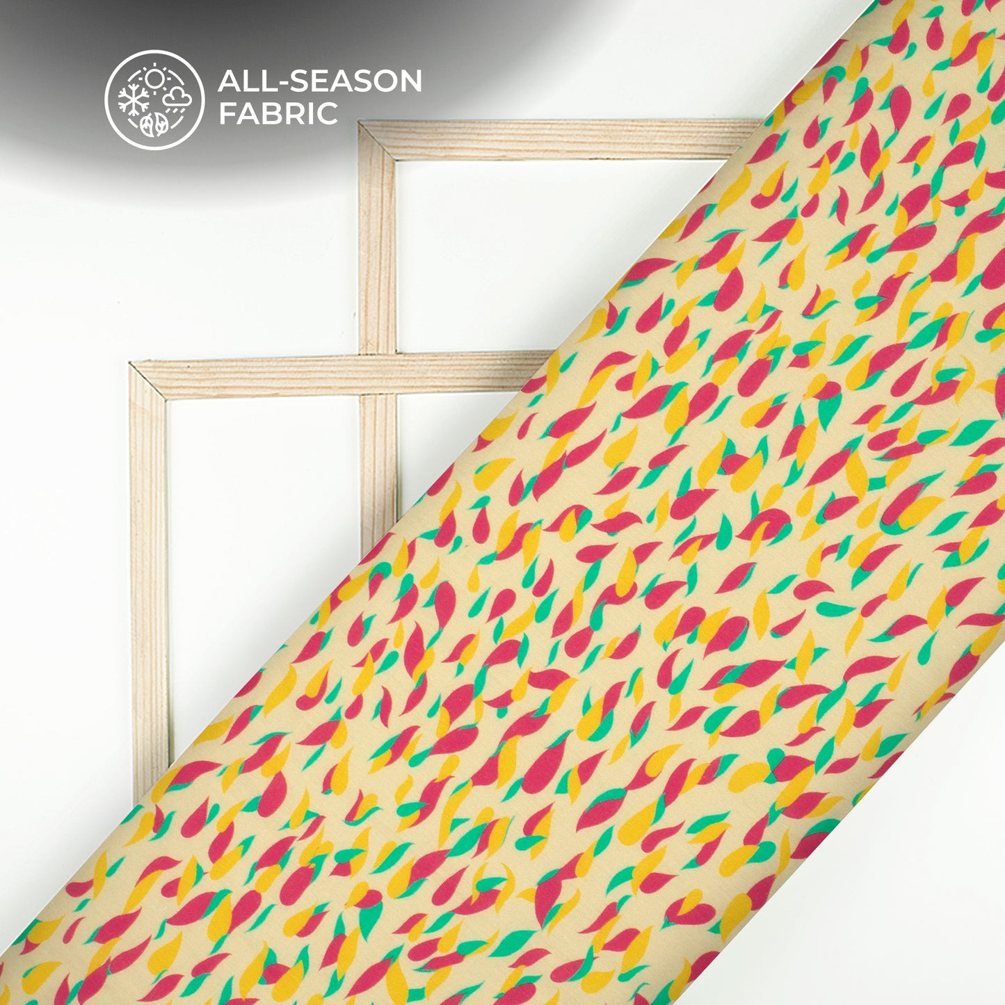 Stylish Colorful Abstract Leaf Pattern Digital Print Cotton Cambric Fabric