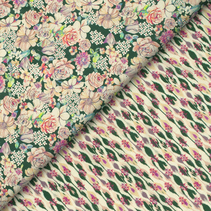 Ikat Style Digital Print Cotton Cambric Fabric