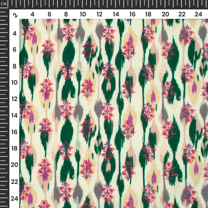Ikat Style Digital Print Cotton Cambric Fabric