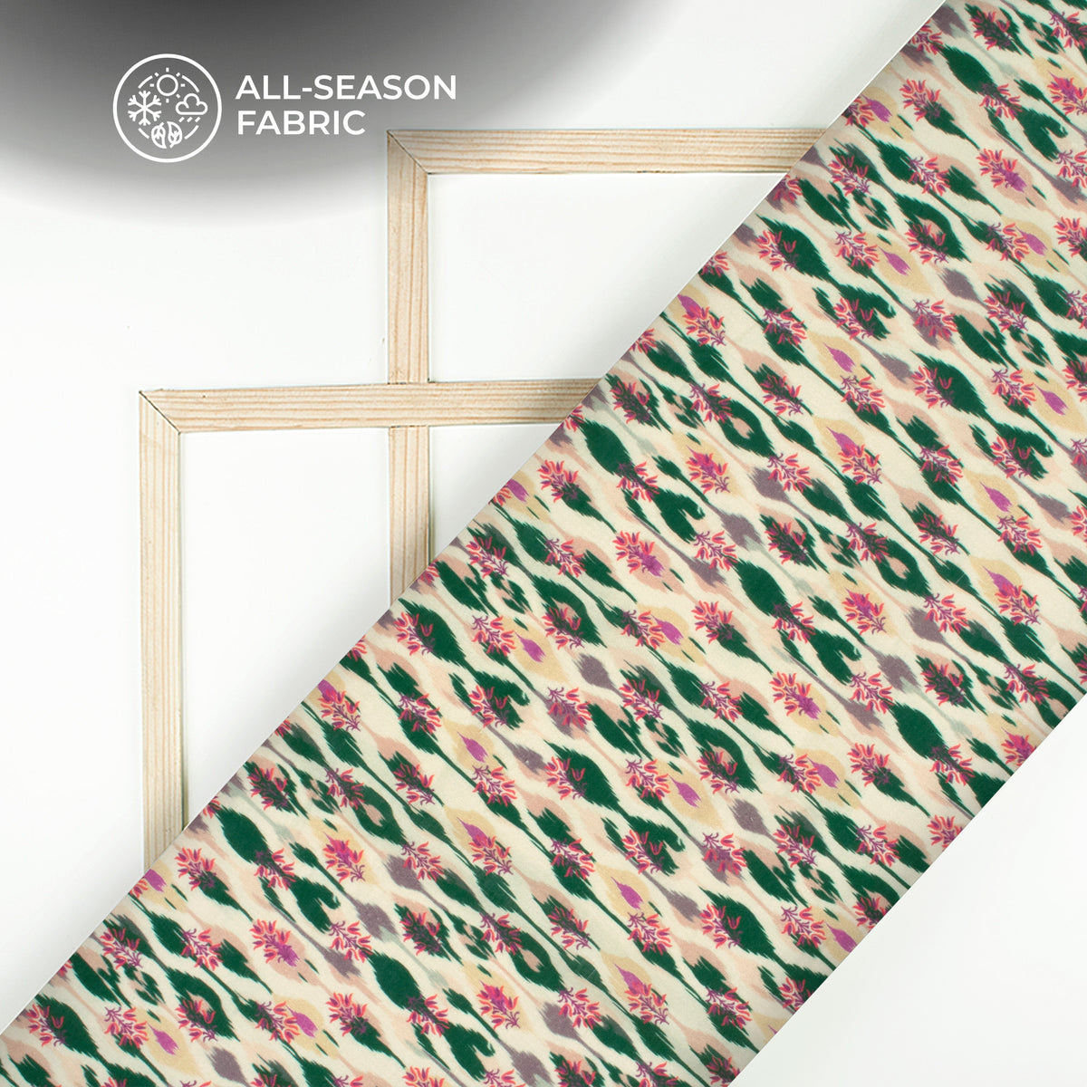 Ikat Style Digital Print Cotton Cambric Fabric