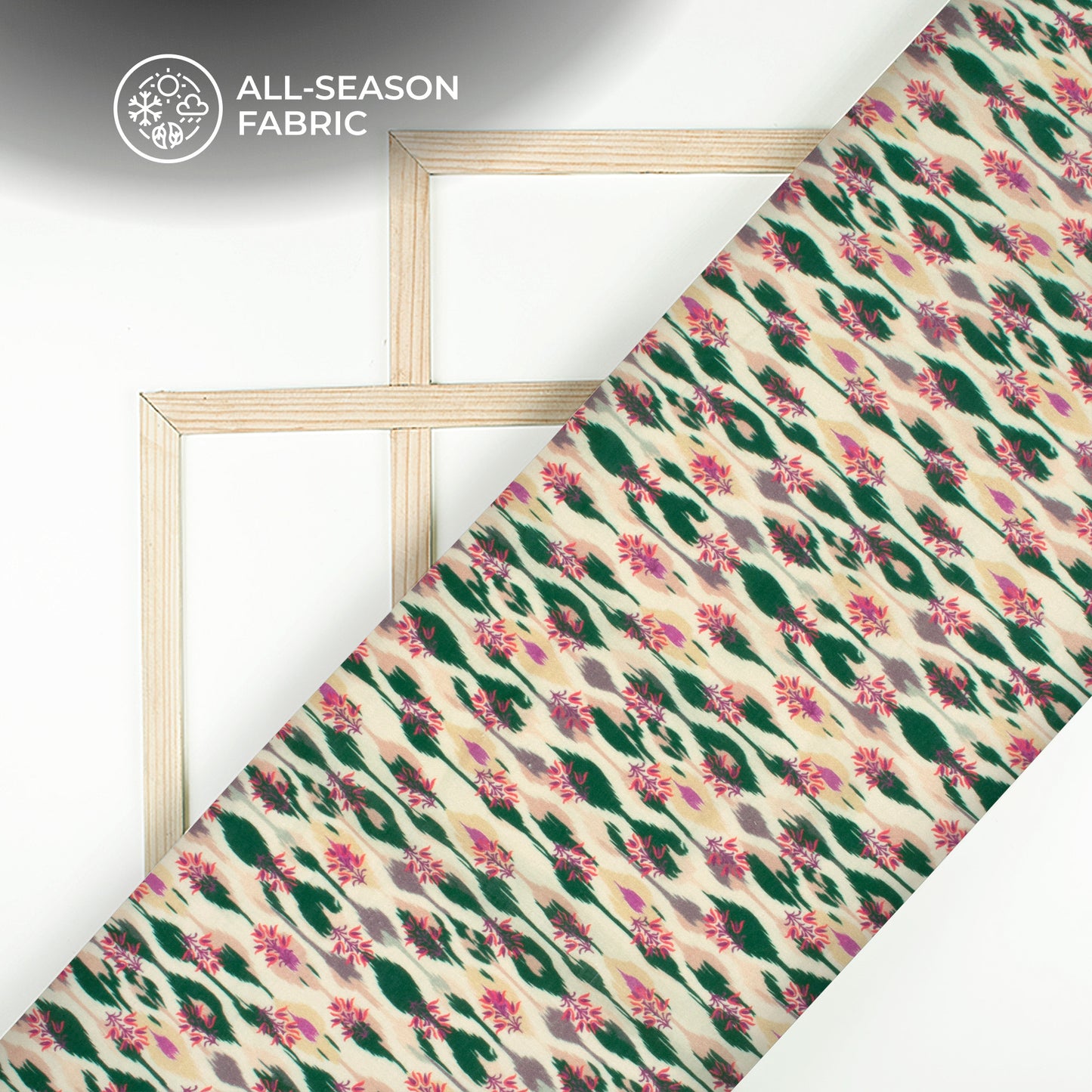 Ikat Style Digital Print Cotton Cambric Fabric