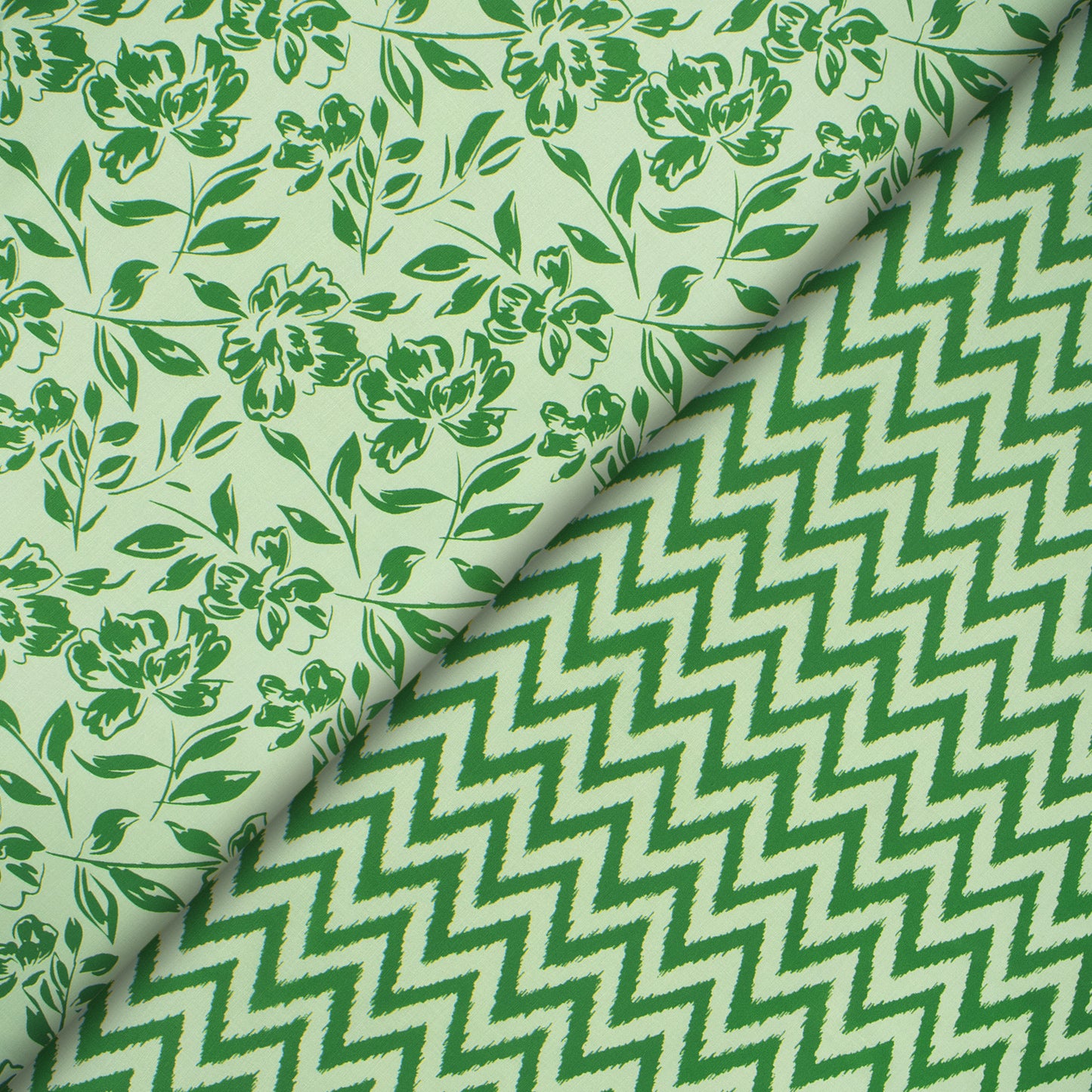 Chevron Zigzag Digital Print Poly Linen Slub Fabric