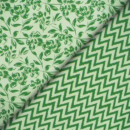 Chevron Zigzag Digital Print Poly Linen Slub Fabric