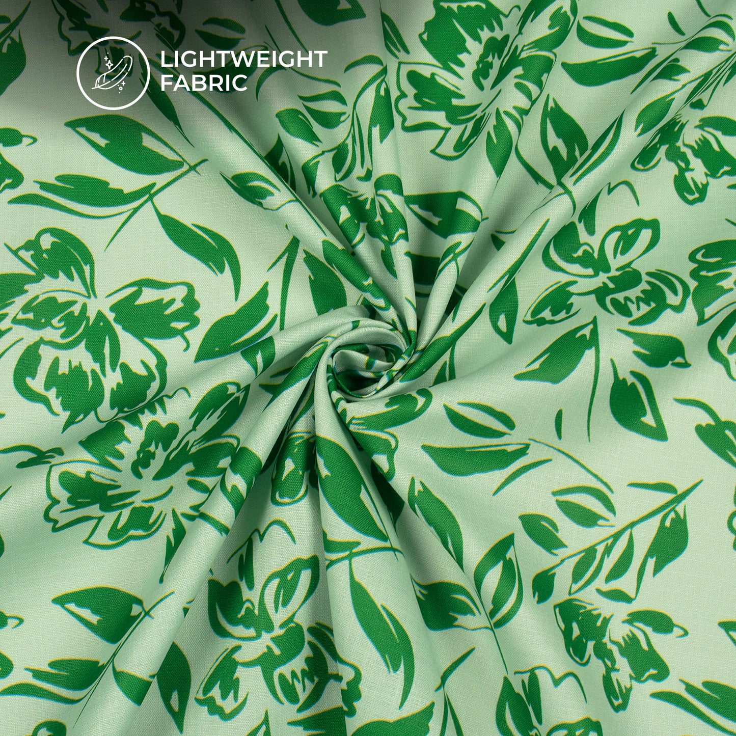 Shadow Floral Digital Print Poly Linen Slub Fabric