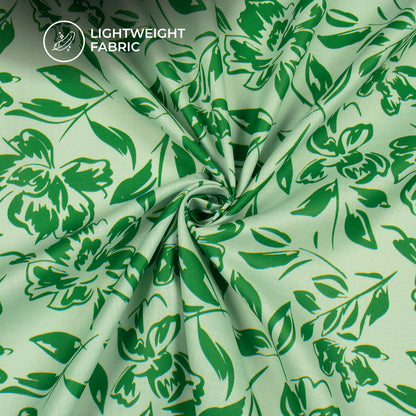 Shadow Floral Digital Print Poly Linen Slub Fabric