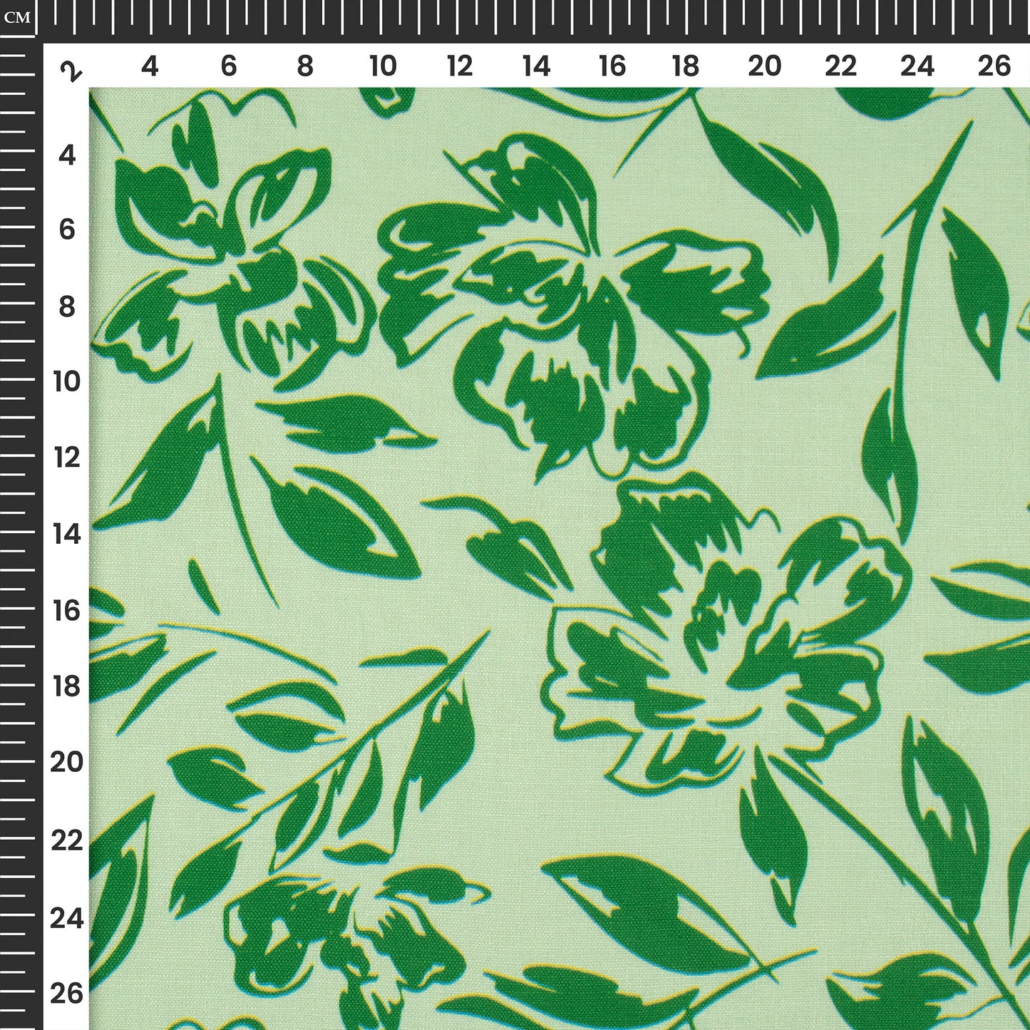Shadow Floral Digital Print Poly Linen Slub Fabric