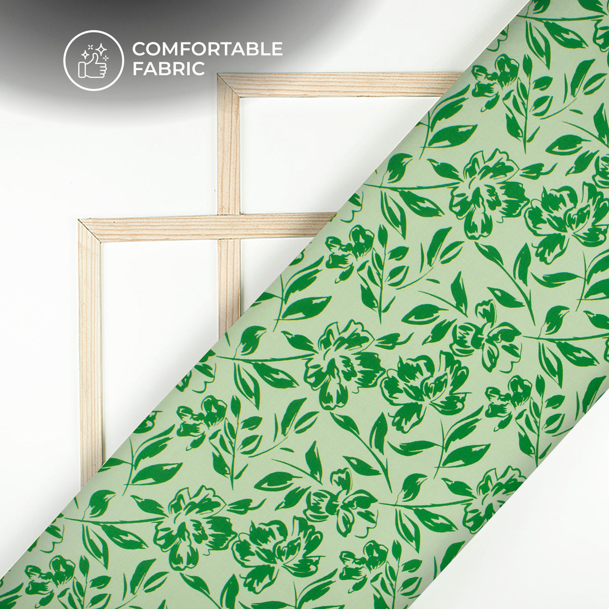 Shadow Floral Digital Print Poly Linen Slub Fabric