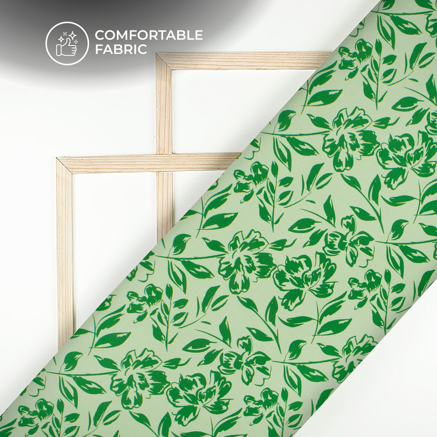 Shadow Floral Digital Print Poly Linen Slub Fabric