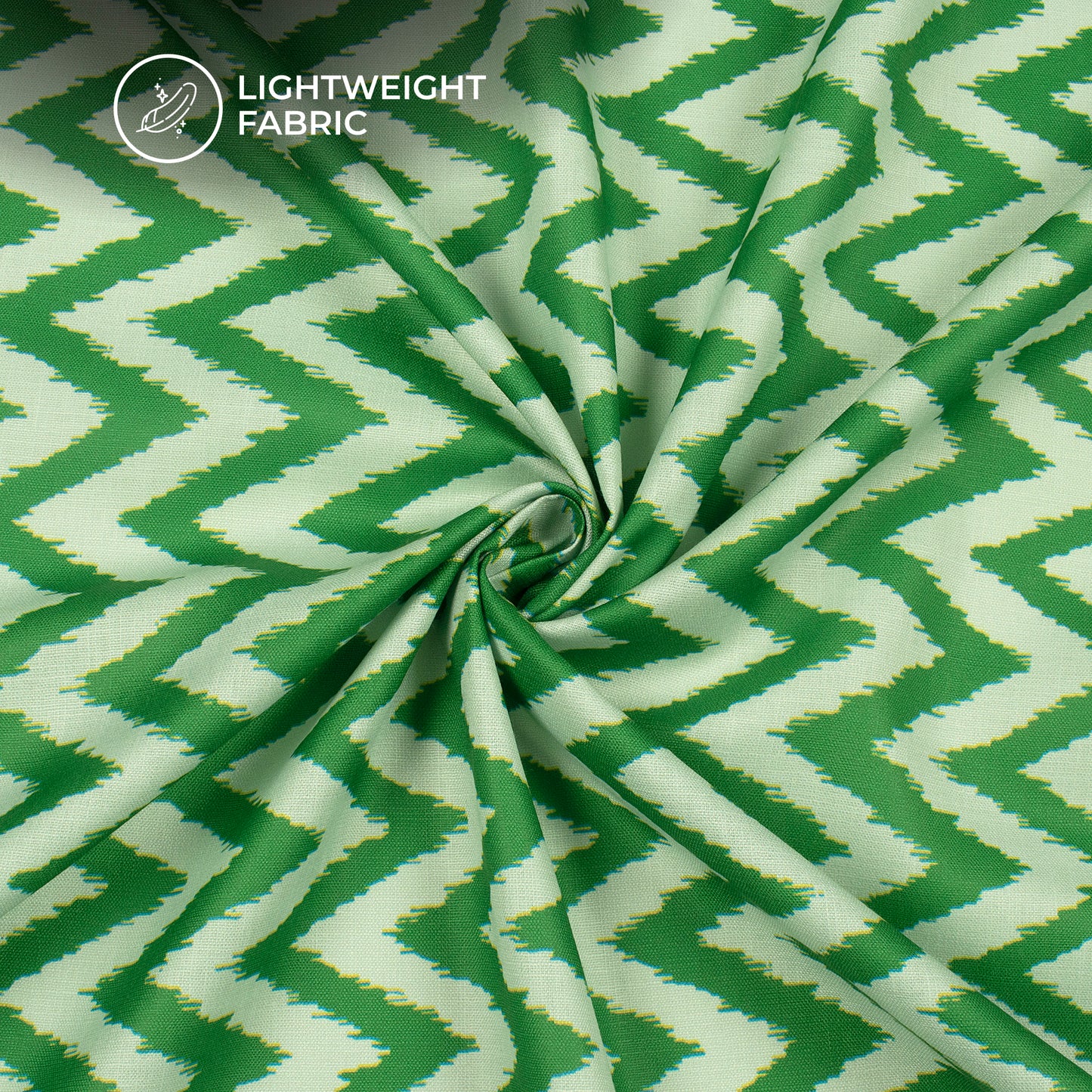 Chevron Zigzag Digital Print Poly Linen Slub Fabric