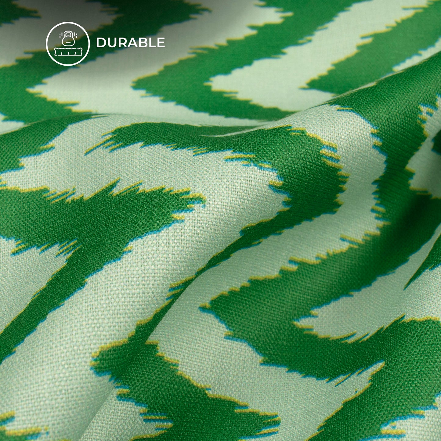 Chevron Zigzag Digital Print Poly Linen Slub Fabric