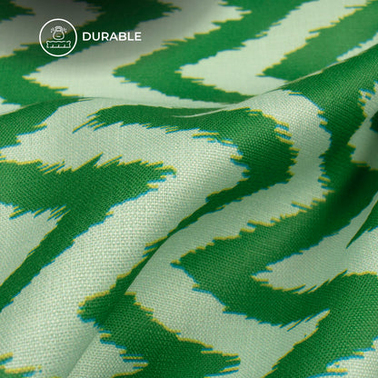 Chevron Zigzag Digital Print Poly Linen Slub Fabric