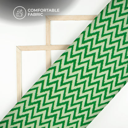 Chevron Zigzag Digital Print Poly Linen Slub Fabric