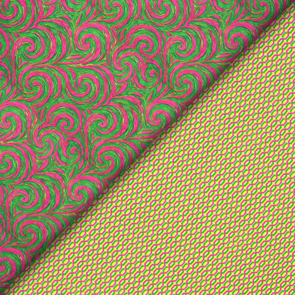 Seamless Geometric Digital Print Poly Linen Slub Fabric