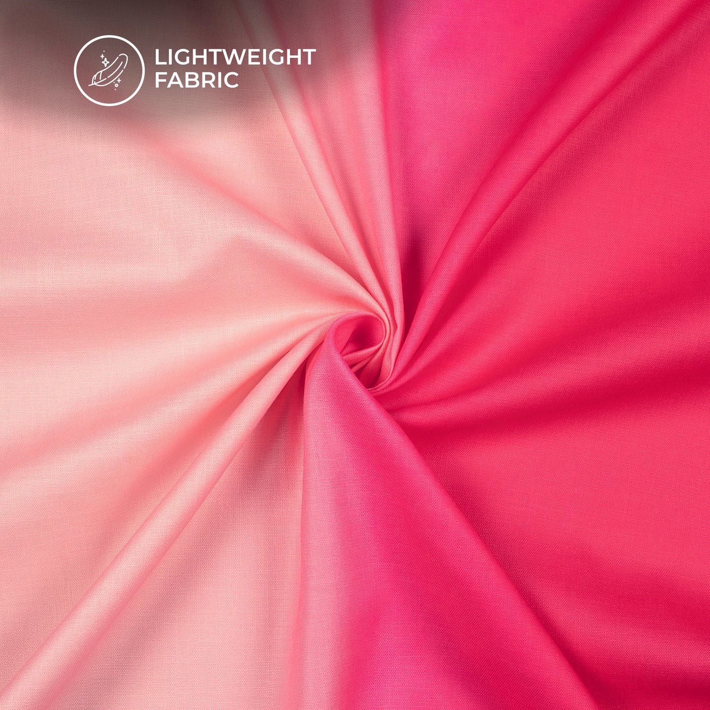Magenta Pink And Candel Light Ombre Pattern Peach Digital Print Poly Linen Slub Fabric
