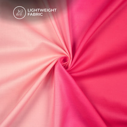 Magenta Pink And Candel Light Ombre Pattern Peach Digital Print Poly Linen Slub Fabric