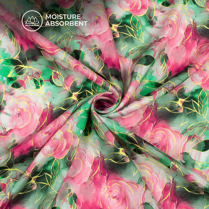 New Floral Design Digital Print Viscose Muslin Fabric