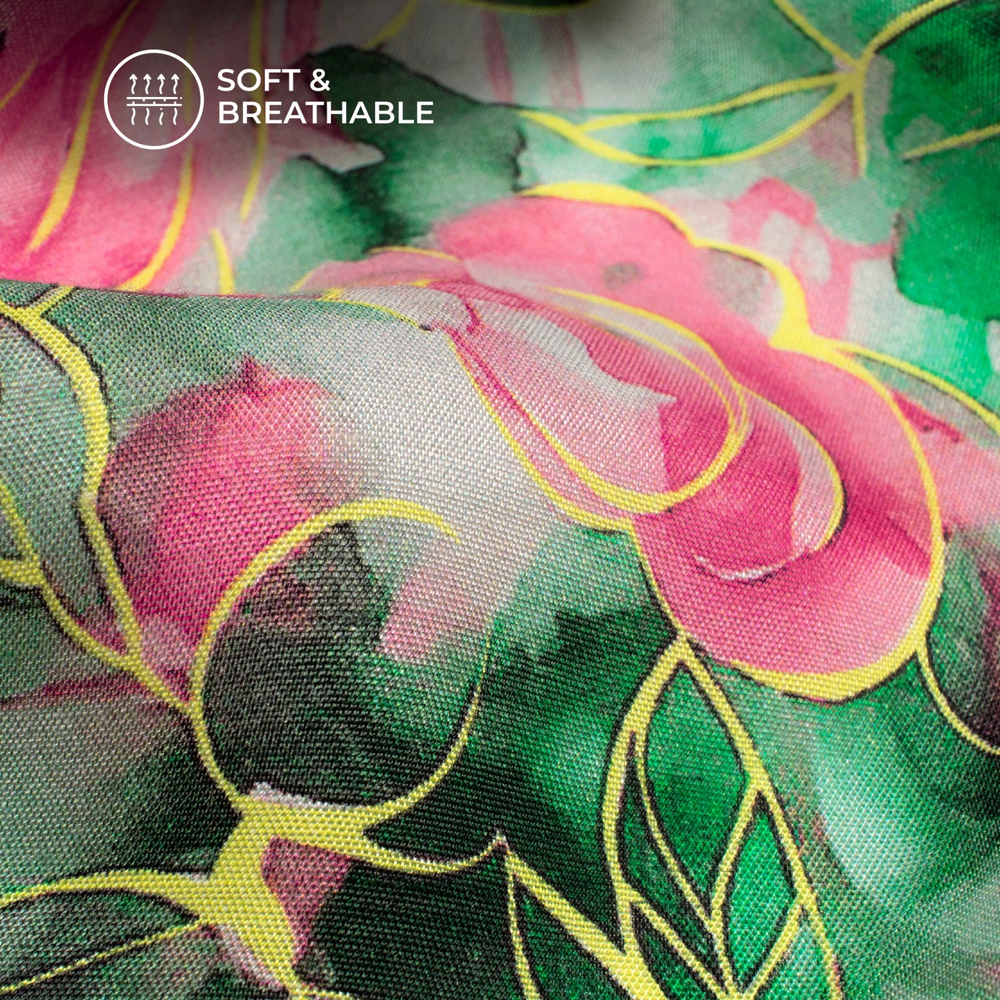 New Floral Design Digital Print Viscose Muslin Fabric