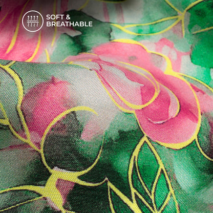 New Floral Design Digital Print Viscose Muslin Fabric