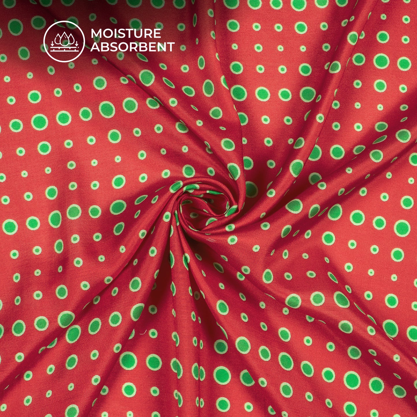 Classic Polka Square Digital Print Viscose Muslin Fabric