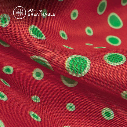 Classic Polka Square Digital Print Viscose Muslin Fabric