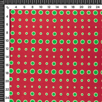Classic Polka Square Digital Print Viscose Muslin Fabric