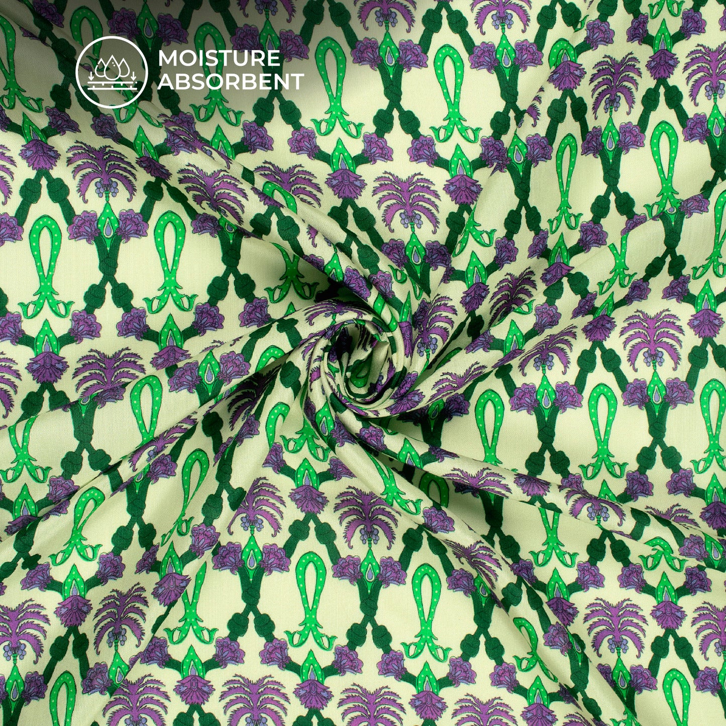 Seamless Floral Desing Digital Print Viscose Muslin Fabric
