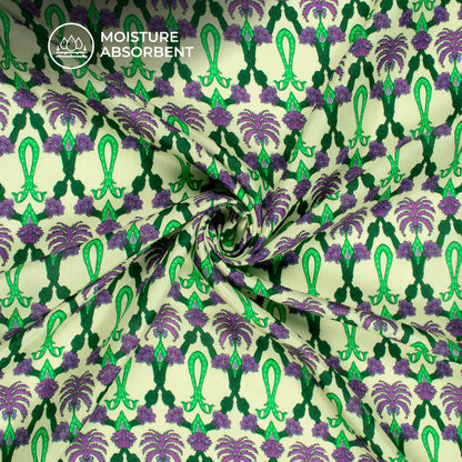 Seamless Floral Desing Digital Print Viscose Muslin Fabric