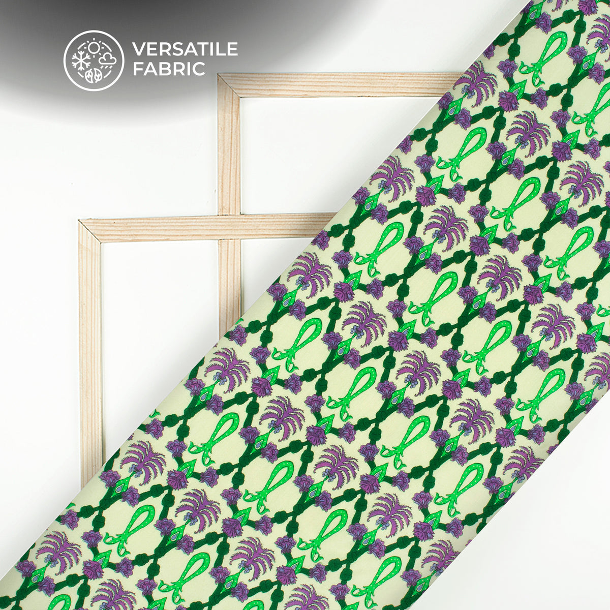 Seamless Floral Desing Digital Print Viscose Muslin Fabric