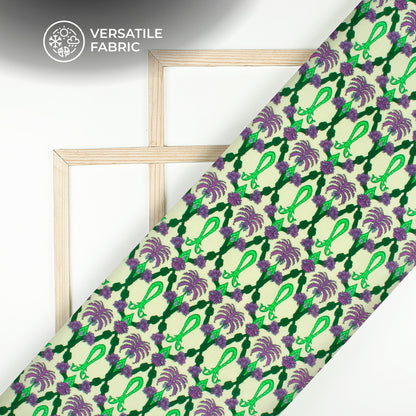 Seamless Floral Desing Digital Print Viscose Muslin Fabric