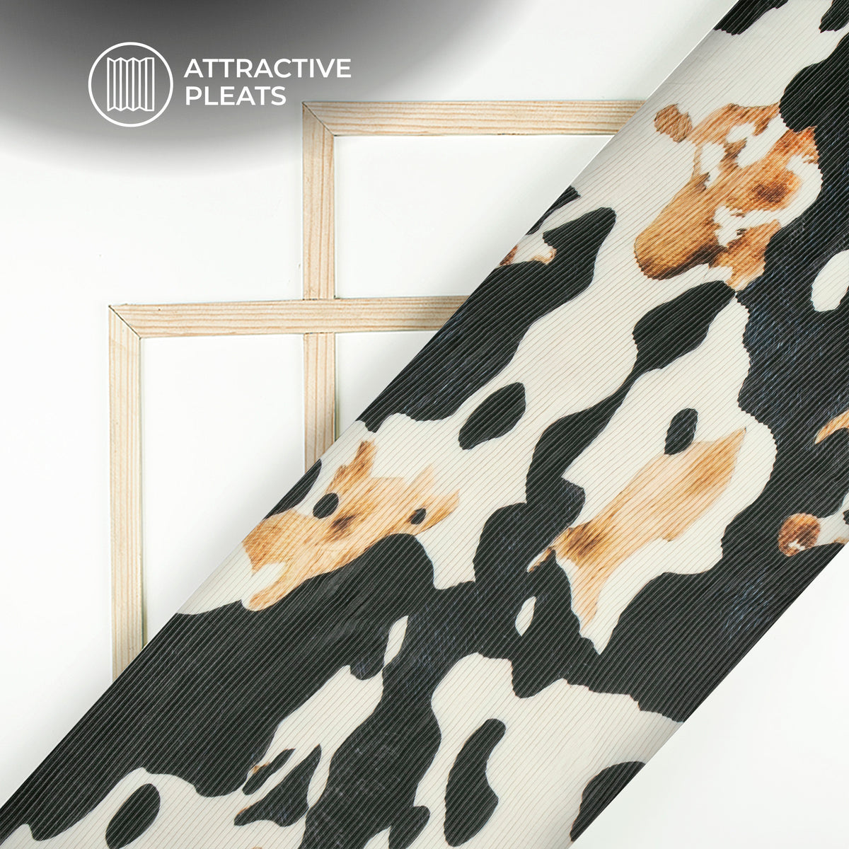 Tradition Black Digital Print Lightweight Pleated Georgette Fabric