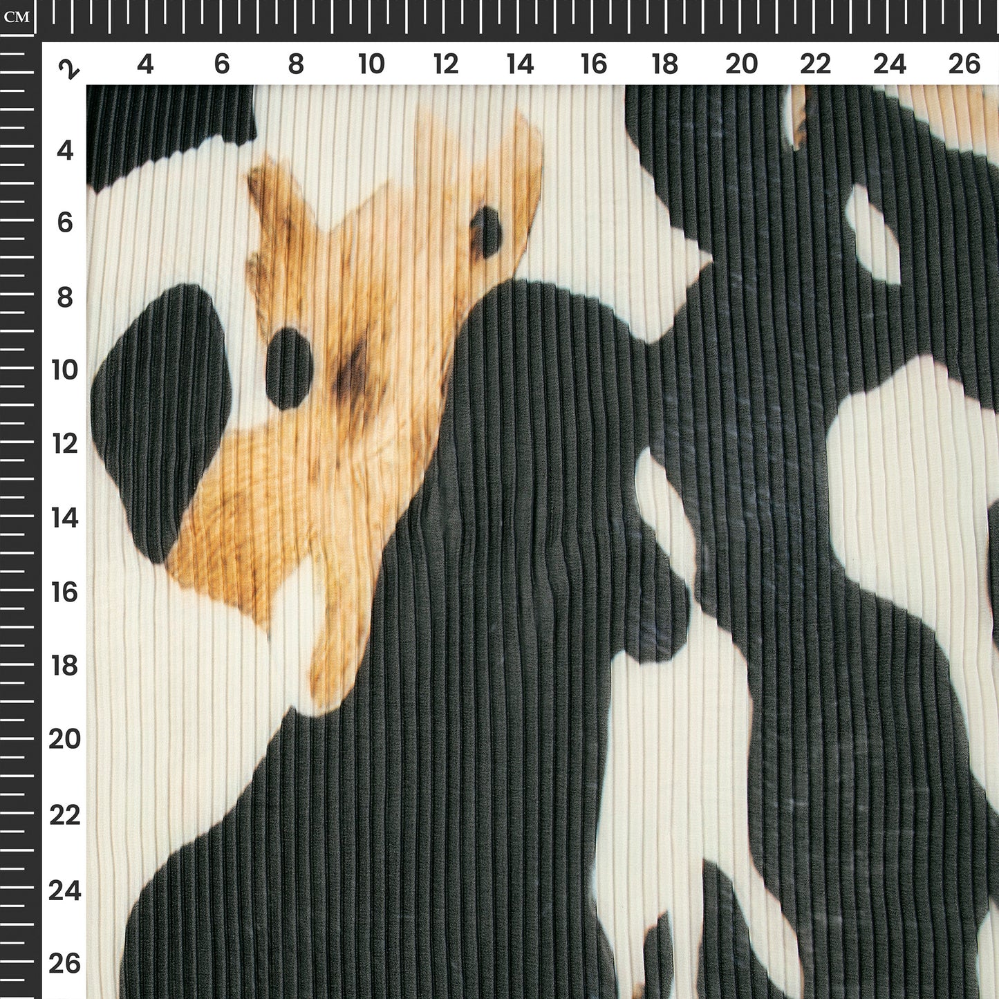 Tradition Black Digital Print Lightweight Pleated Georgette Fabric