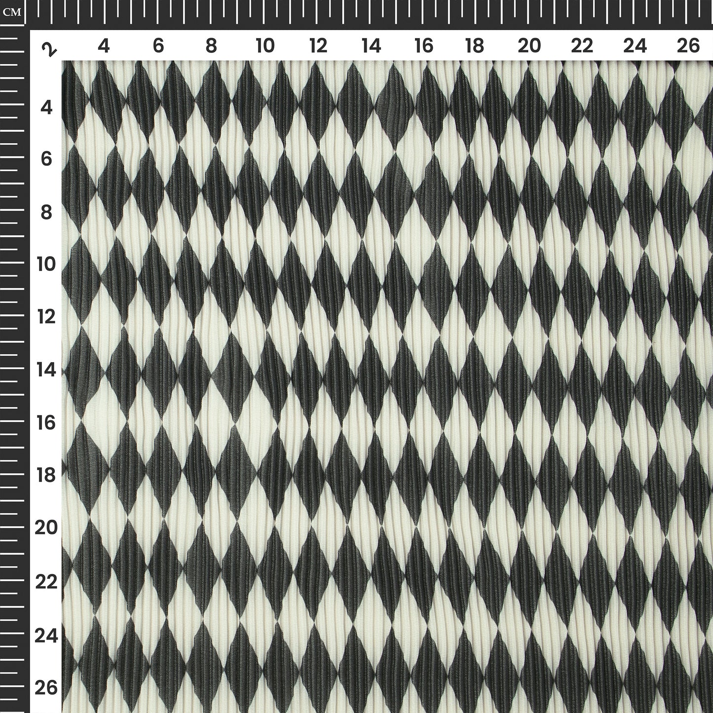 Geometric Black Digital Print Lightweight Pleated Georgette Fabric