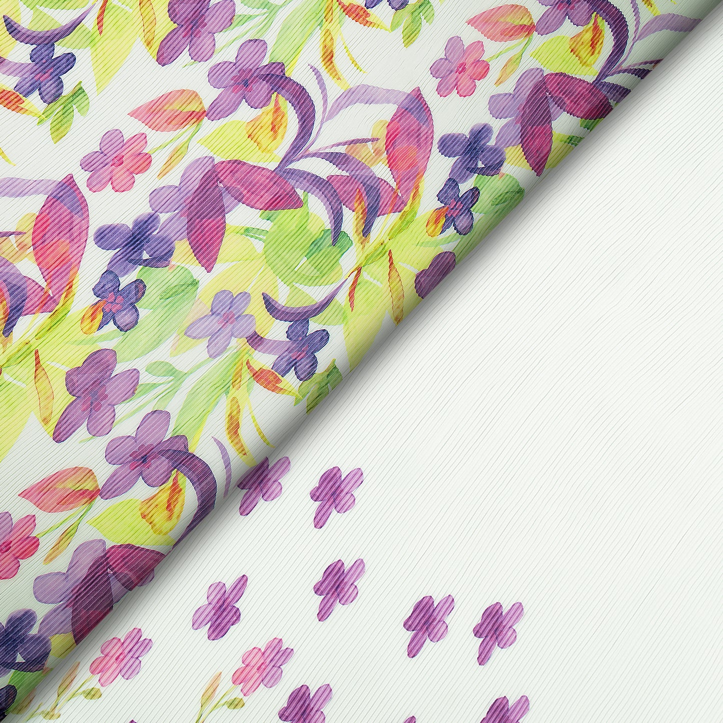 Bloosom Floral Digital Print Lightweight Pleated Georgette Fabric