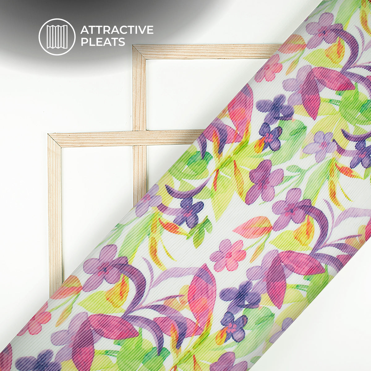 Bloosom Floral Digital Print Lightweight Pleated Georgette Fabric