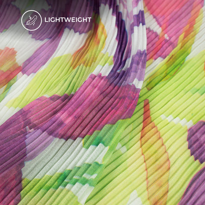 Bloosom Floral Digital Print Lightweight Pleated Georgette Fabric