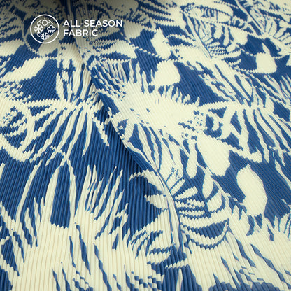 Vintage Floral Digital Print Lightweight Pleated Georgette Fabric