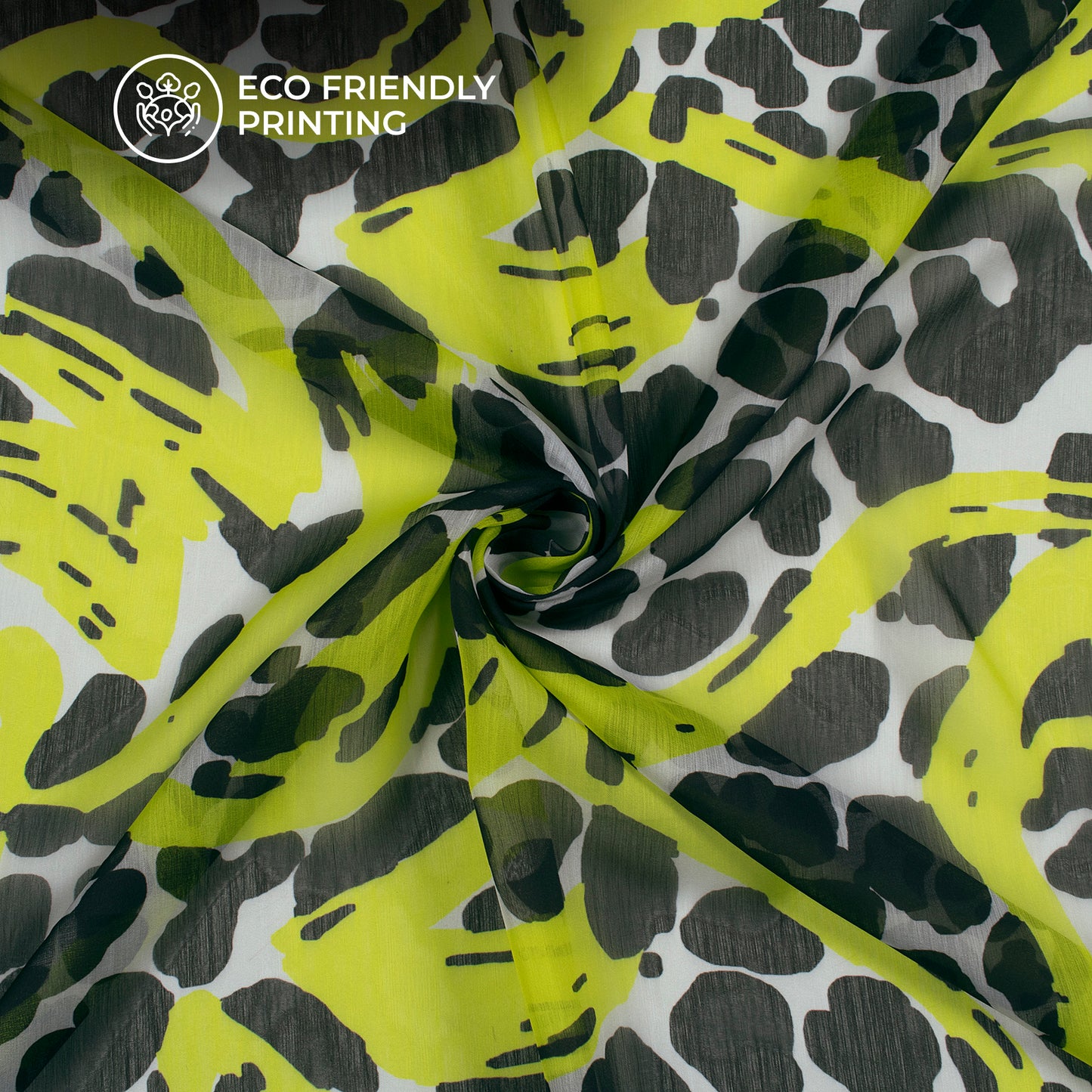 Leopard Abstract Digital Print Poly Chiffon Fabric