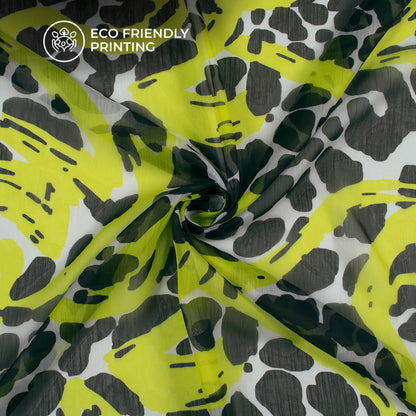 Leopard Abstract Digital Print Poly Chiffon Fabric