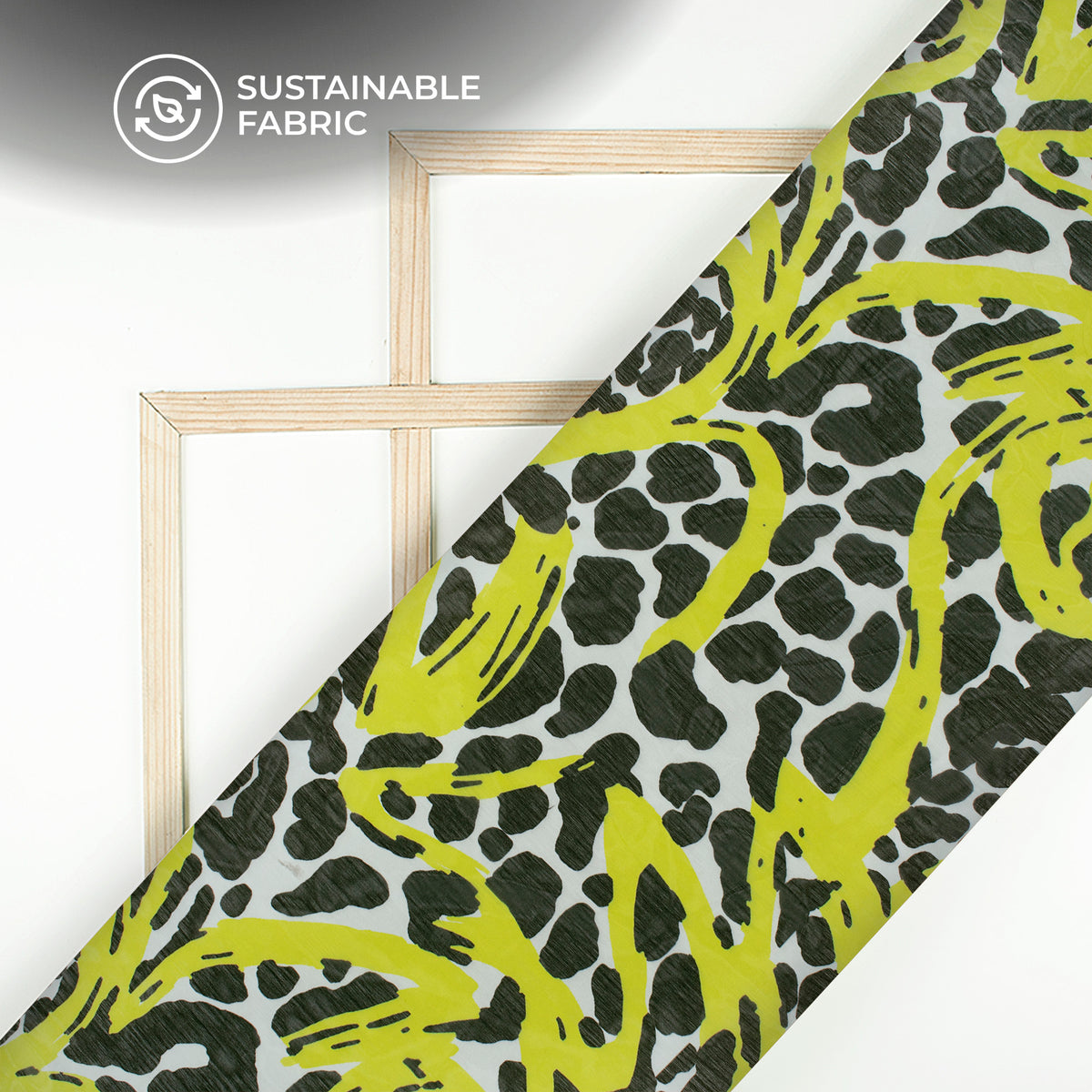 Leopard Abstract Digital Print Poly Chiffon Fabric