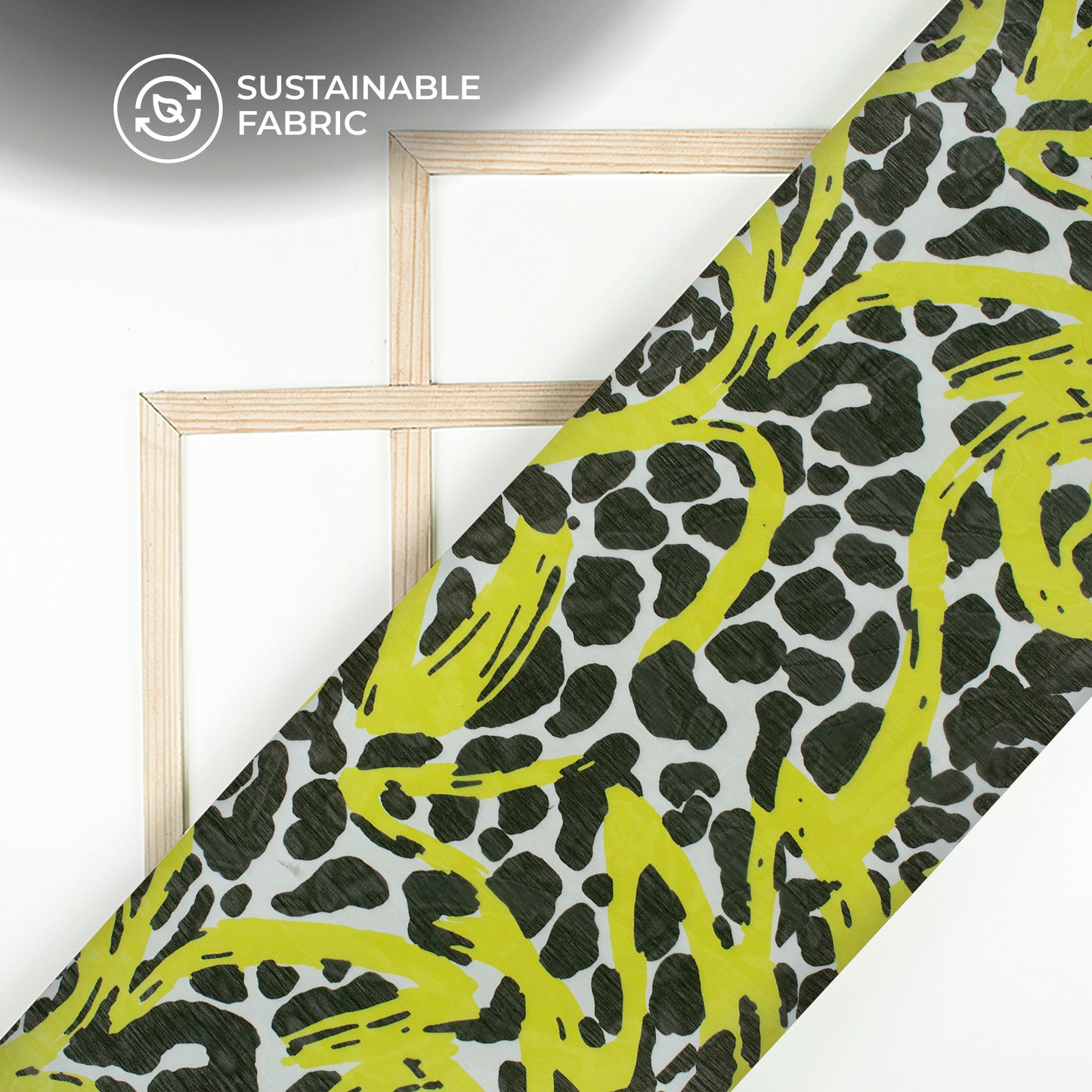 Leopard Abstract Digital Print Poly Chiffon Fabric