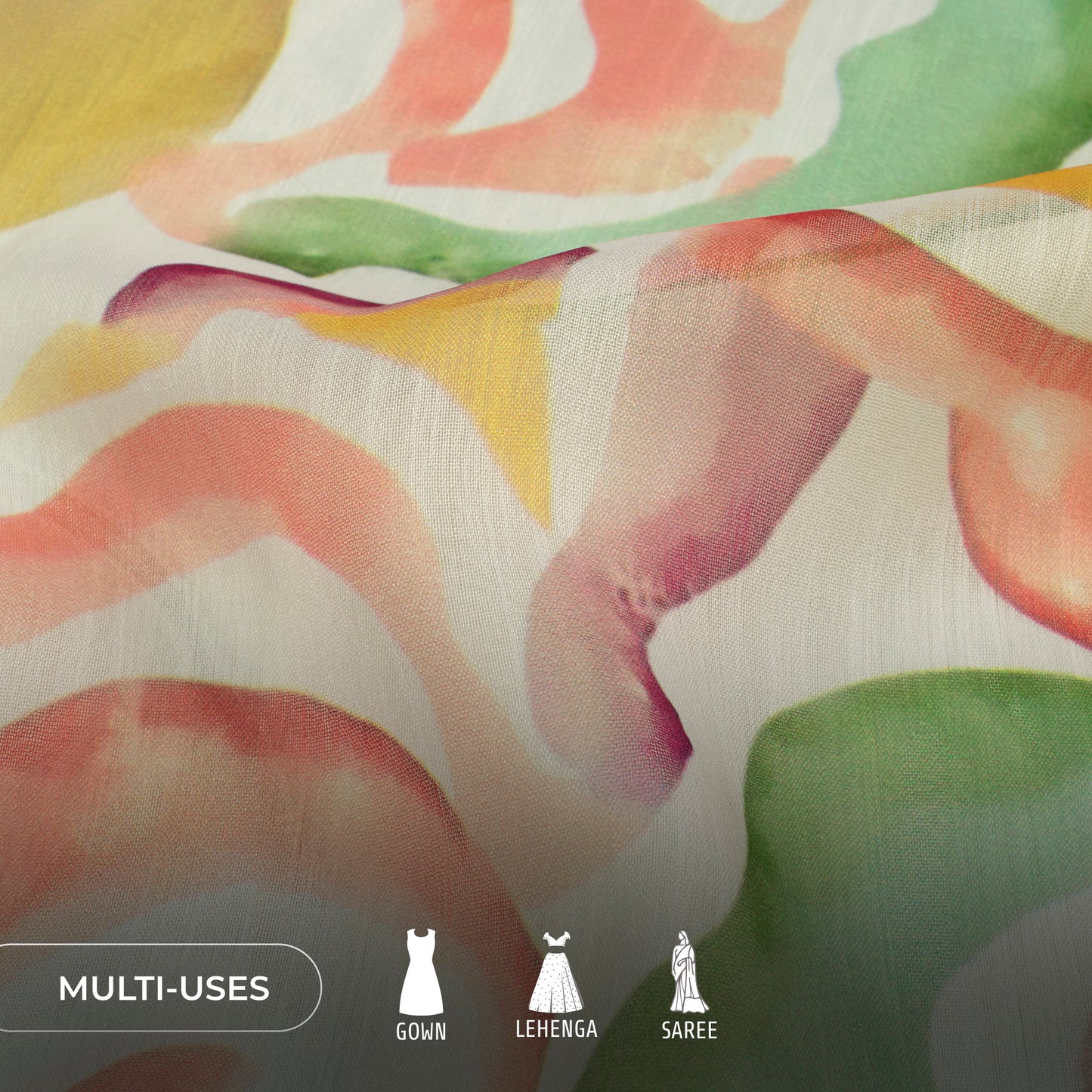 Summer Special Multi Color Floral Digital Print Poly Chiffon Fabric
