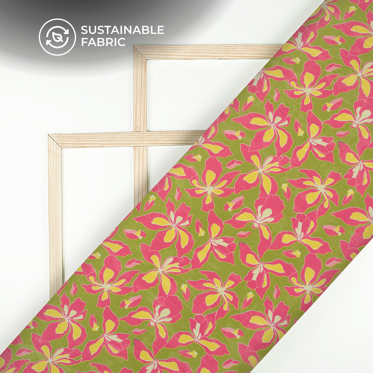 Magenta Pink Floral Digital Print Poly Chiffon Fabric