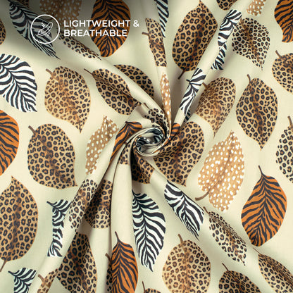 Animal Pattern Sleeve Digital Print Poly Glazed Cotton Fabric