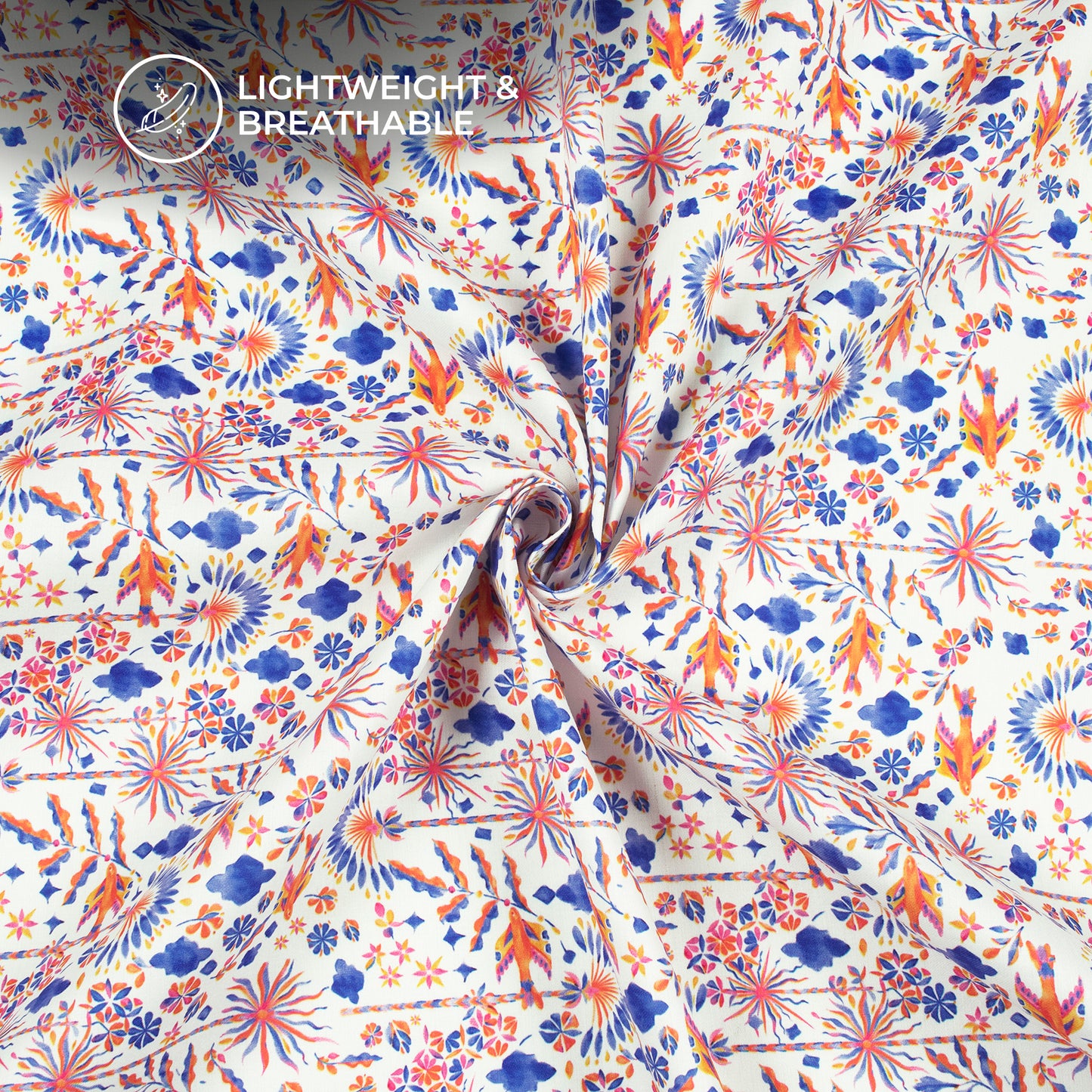 Liberty Floral Digital Print Poly Glazed Cotton Fabric
