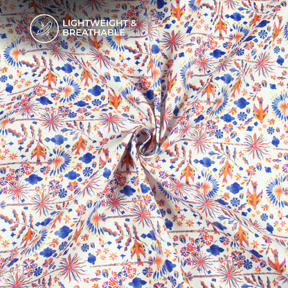 Liberty Floral Digital Print Poly Glazed Cotton Fabric