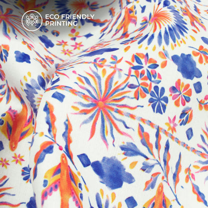 Liberty Floral Digital Print Poly Glazed Cotton Fabric