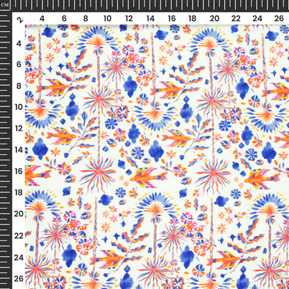 Liberty Floral Digital Print Poly Glazed Cotton Fabric