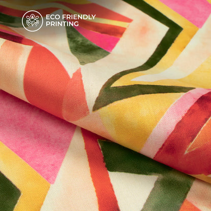 Seamless Traiangle Digital Print Poly Glazed Cotton Fabric